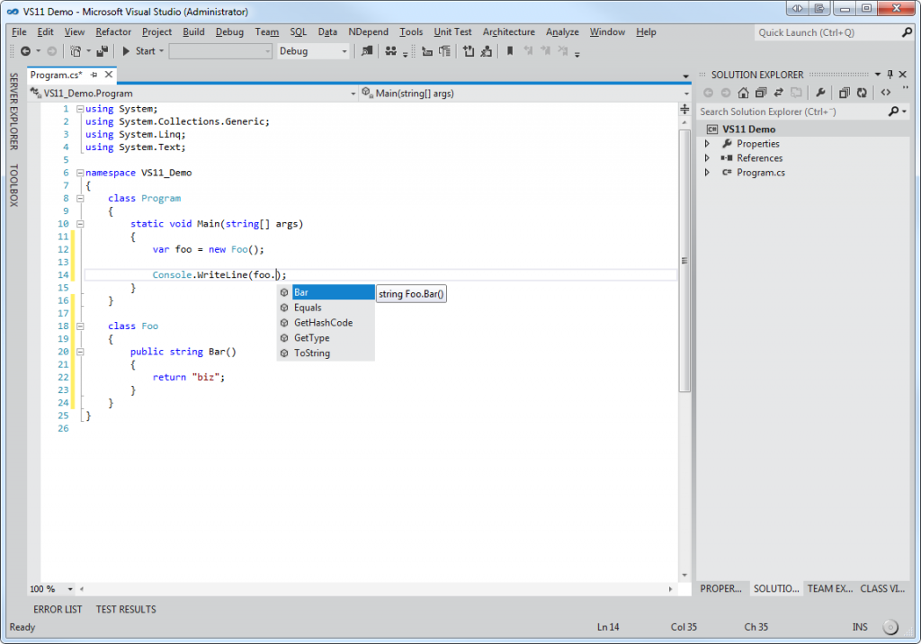 Reference program. Unit test 11