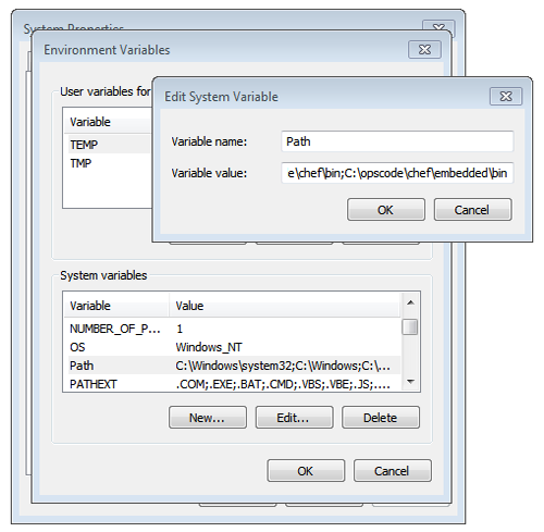 Old Windows Environment Variable Editor