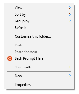 WSL Explorer Context Menu