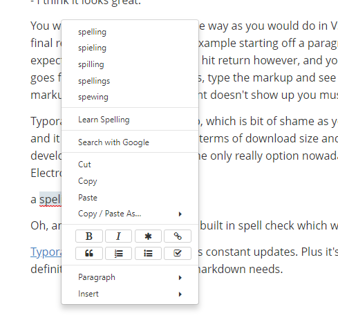 Typora spell check