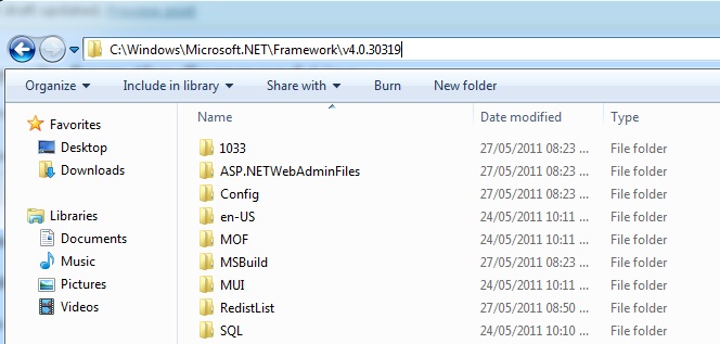The Path to the .Net Framework installation