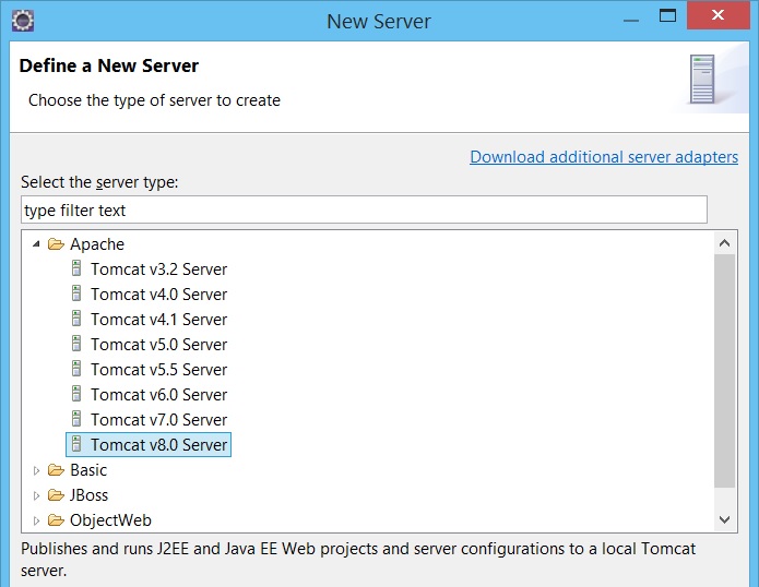 Tomcat 8 Server in Eclipse